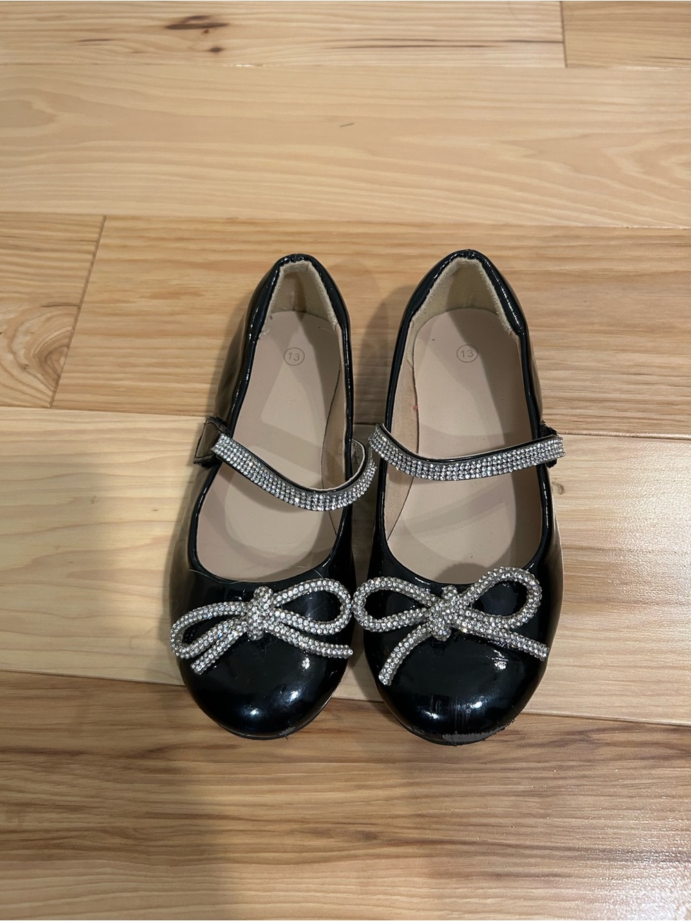 Girls sparkle bow flats
